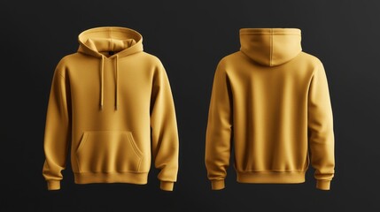 front and back gold hoodie mock up