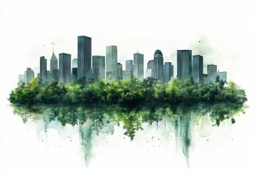 A green ecology urban landscape. Generative AI