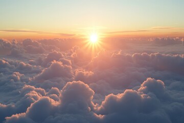 Canvas Print - Breathtaking sunset above the clouds