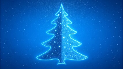 Canvas Print - christmas tree on blue