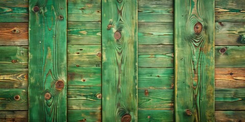 Wall Mural - Weathered green wood plank texture serves as an ideal backdrop for rustic and natural designs, enhancing projects with
