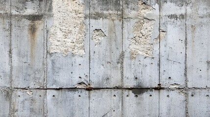 Wall Mural - Weathered concrete wall with metal band.