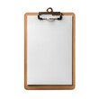 © Earny - Blank clipboard with a notepad sheet over a white background, useful for presentations and note-taking.