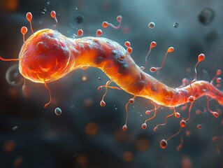 Wall Mural - microscopic view of a virus: a detailed 3d rendering