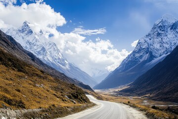 Wall Mural - Majestic mountain landscape with winding road