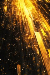 Wall Mural - Abstract Golden Light Streaks and Particles in Motion Creating a Futuristic and Dynamic Background