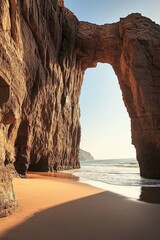 Canvas Print - Majestic natural arch overlooking serene ocean