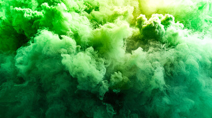 Wall Mural - A dangerous green thick swirling fog. A green cloud of smoke with a greenish-blue tinge. The smoke is thick and dense. The idea of chaos. The chemical green pattern
