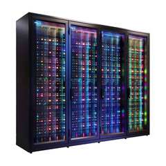 Wall Mural - modern server room environment with powerful hardware working on artificial intelligence computation