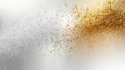 Wall Mural - abstract gold and silver particles moving smoothly. smooth flying gold particle granules animation b