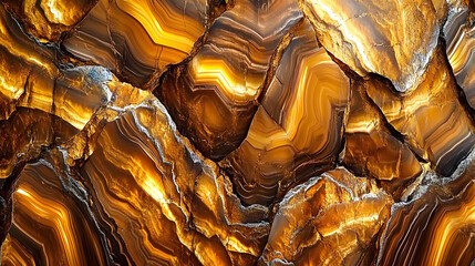 Tigers Eye Golden semi precious stone background texture as part of project Material for unique interior exterior home decoration Precious material as floor tiles and ceramic wall tile : Generative AI