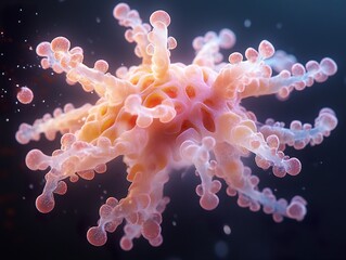 Wall Mural - microscopic cell structure: a detailed 3d rendering