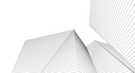 Wall Mural - ​​abstract architecture 3d illustration background	
