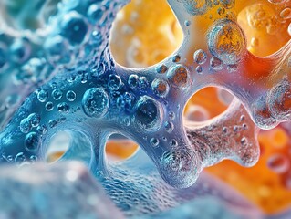 Wall Mural - abstract cellular structure: a microscopic journey