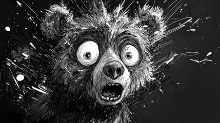 Anxious Bear: The Frazzled Cartoon Character. Generative AI