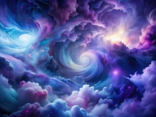 Dark, misty, and moody abstract background with swirling clouds of purple, blue, and silver hues, evoking a sense of emotional intensity and melancholy.