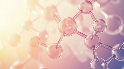 Poster - Abstract representation of molecular structures highlighting chemical bonds and interactions in a vibrant, ethereal environment. Generative AI