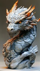 Poster - Stone Dragon Sculpture: A Masterpiece of Fantasy