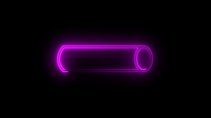 Wall Mural - neon glowing square, rectangle animation on black background. abstract glowing neon rectangle border