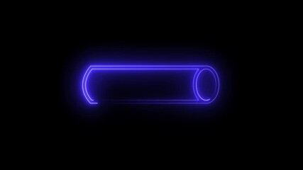 Wall Mural - neon glowing square, rectangle animation on black background. abstract glowing neon rectangle border