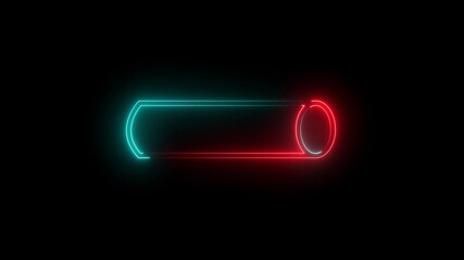 Wall Mural - neon glowing square, rectangle animation on black background. abstract glowing neon rectangle border