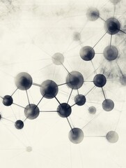 Leinwandbilder - Interconnected molecules and chemical structures form an abstract composition, conveying the essence of scientific research and discovery