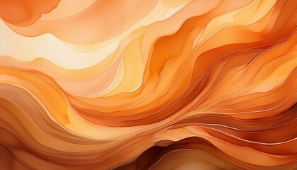 Wall Mural - Vibrant caramel-colored watercolor background with a blend of warm tones, perfect for artistic projects, designs, and creative presentations