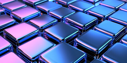 3D rendering of abstract geometric blocks on a black background
