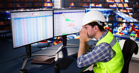 Fototapete - Tired Unhappy Warehouse Worker