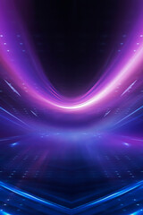 Wall Mural - dark abstract background. empty neon stage with rays.