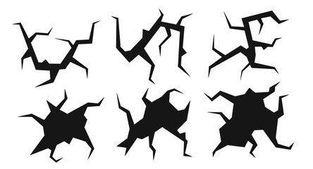 Simple ground crack wall set illustration