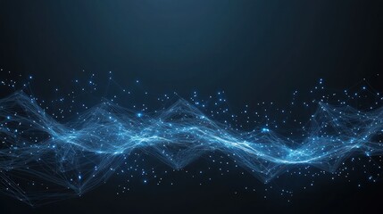 Abstract Blue Digital Network Wave
