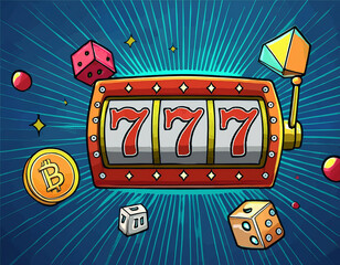 Slot machine wins the jackpot. 777 Big win concept. Online Casino jackpot. 