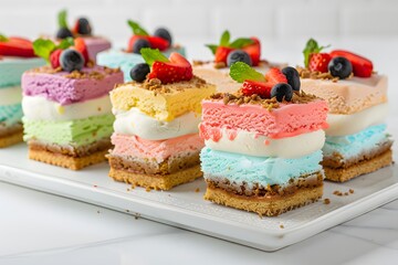 Colorful Layered Dessert Cakes