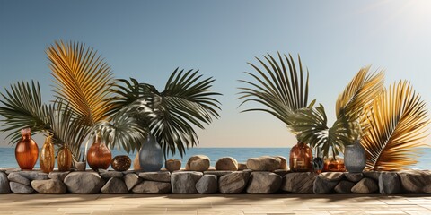 Wall Mural - palm tree on the beach