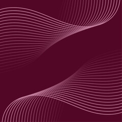 Wall Mural - Abstract background with lines. Vector banner with waves. Background for poster, card, brochure, booklet, flyer. Geometric element for design. Burgundy gradient. Valentine's Day