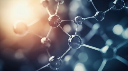 Aufkleber - Abstract representation of molecular structures and chemical bonds illustrating scientific concepts and innovation. Generative AI