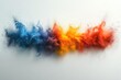 © furyon - vibrant explosion of colored powders in midair creating a rainbow effect on a white canvas capturing the joyous spirit of holi celebrations dynamic and energetic composition