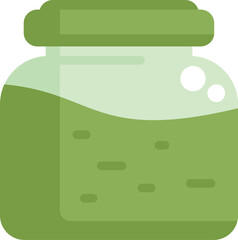 Poster - Simple vector illustration of a green jar containing a green substance, isolated on a white background