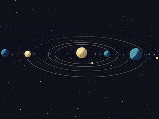 Wall Mural - Solar System Planets in Space.