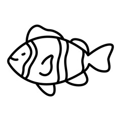 Poster - Clown fish outline icon