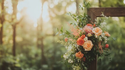 Canvas Print - Romantic Floral Arrangement in Soft Forest Light