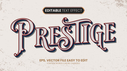 Wall Mural - Prestige text, victorian style editable text effect