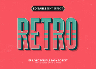 Wall Mural - retro editable text effect