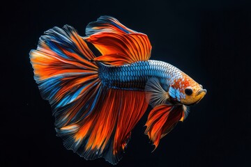 Wall Mural - Multi color Siamese fighting fish - generative ai