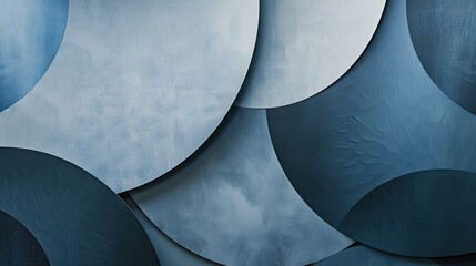 Wall Mural - Abstract backdrop with muted blue and gray shapes intersected by fine lines