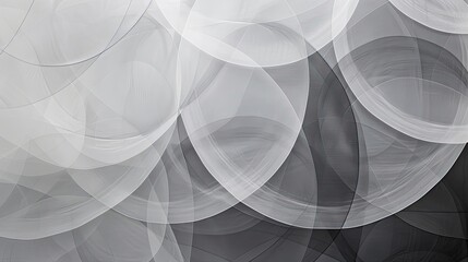 Canvas Print - Gray abstract background with transparent shapes and intricate parallel lines