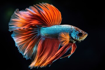 Wall Mural - Multi color Siamese fighting fish - generative ai