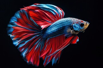 Wall Mural - Multi color Siamese fighting fish - generative ai