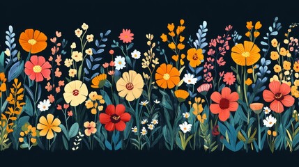 Poster - Floral Illustration with Vibrant Colors